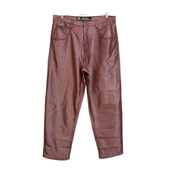 Vintage 90s Karl Kani Jeans Mens 36X34 Brown Metallic Twill Hip Hop Straight Leg